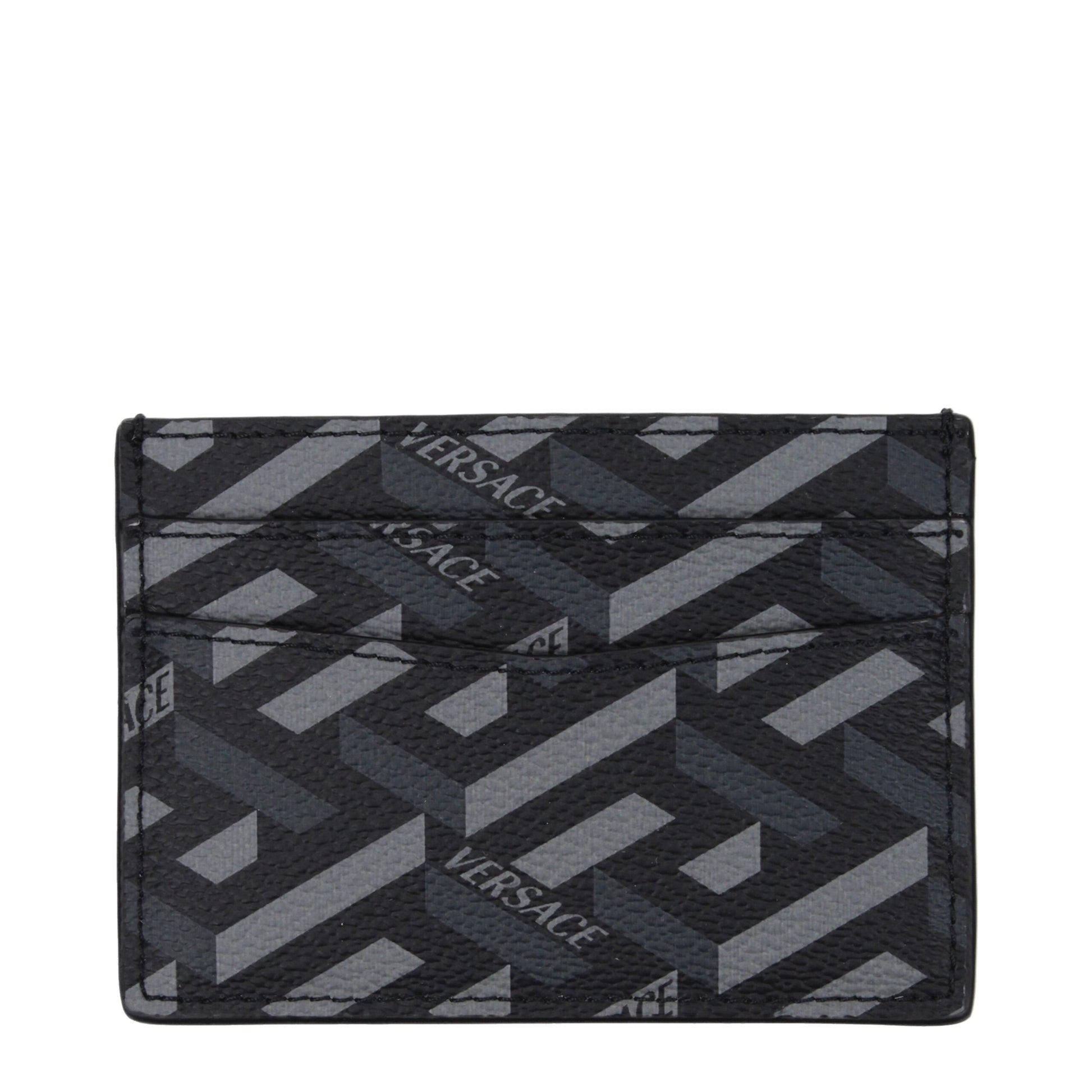 Versace Black Fabric Cardholder