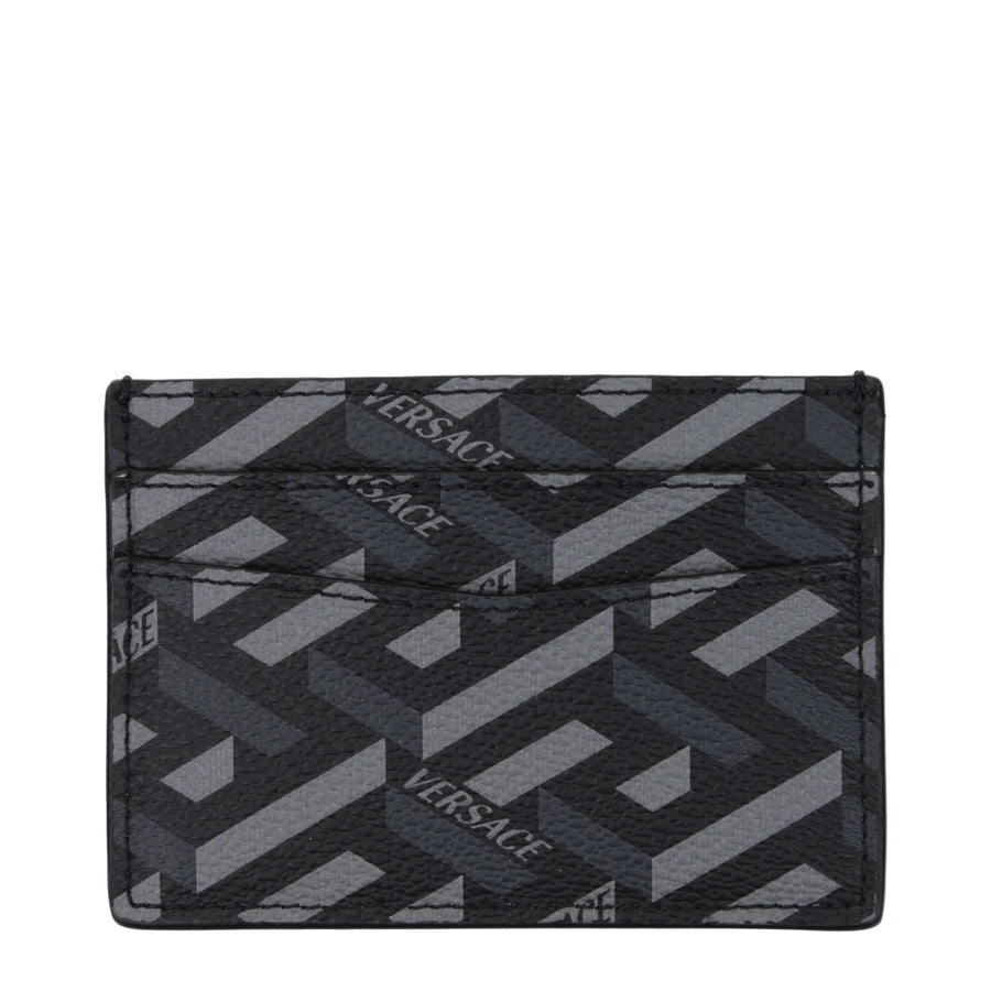 Versace Black Fabric Cardholder