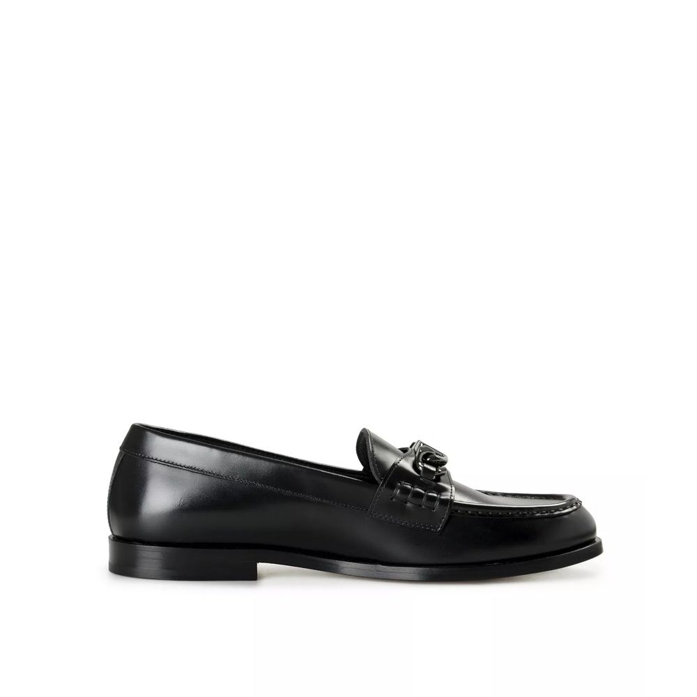 Valentino Garavani Black Leather Slip-On Loafers