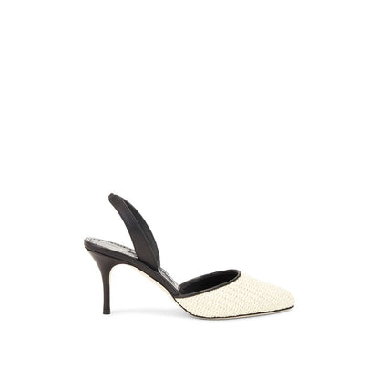 Manolo Blahnik Black Raffia Pumps