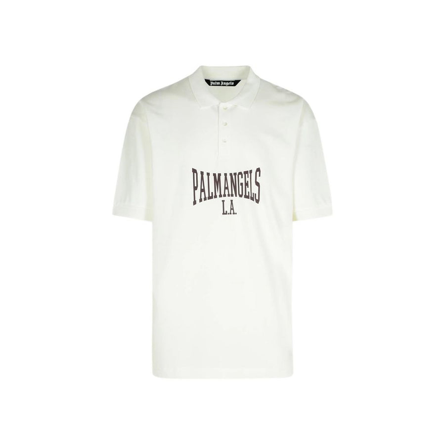 Palm Angels White Cotton Polo Shirt