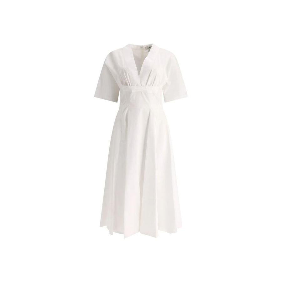 Alaïa White Cotton Casual Dress