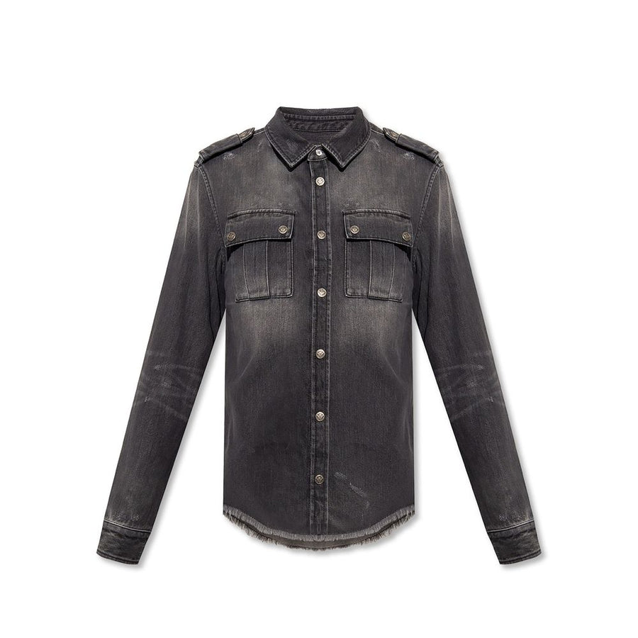 Balmain Black Denim Shirt