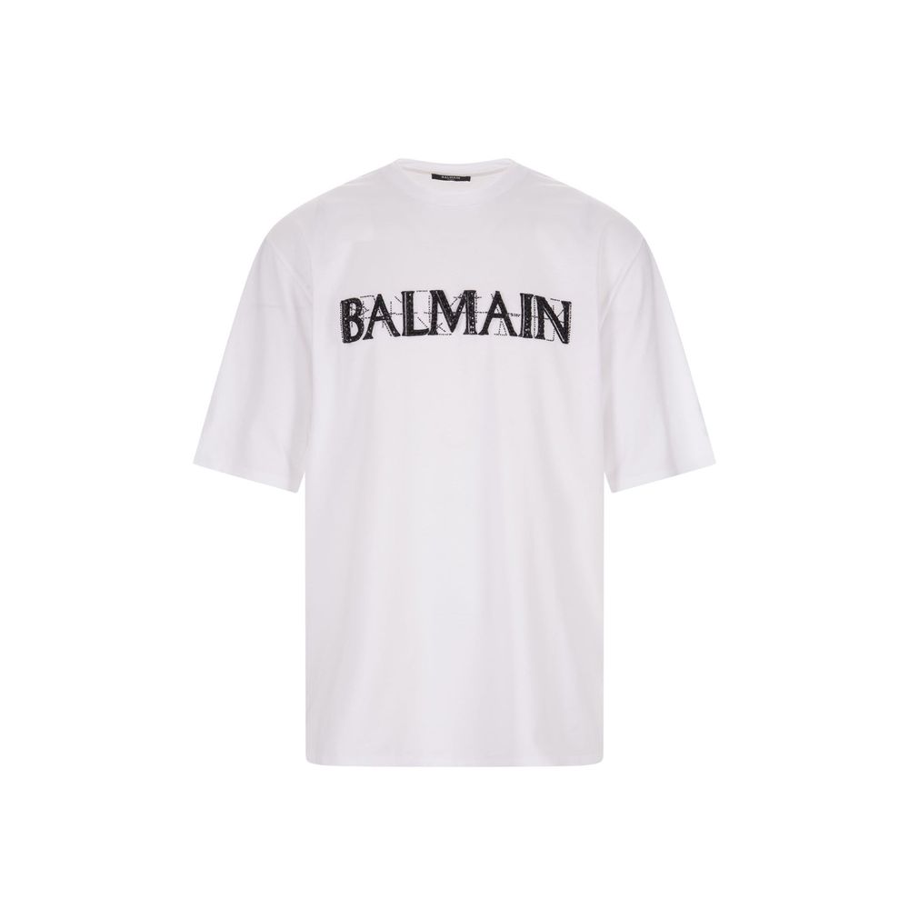 Balmain White Cotton T-Shirt