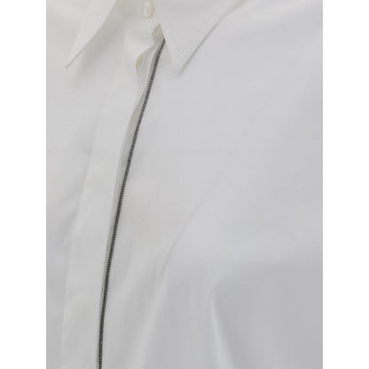 Brunello Cucinelli White Cotton Dress Shirt