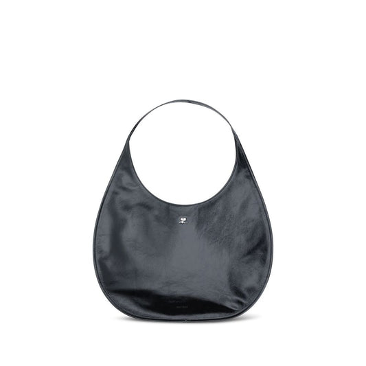 Courrèges Black Calf Leather Bos Taurus Shoulder Bag