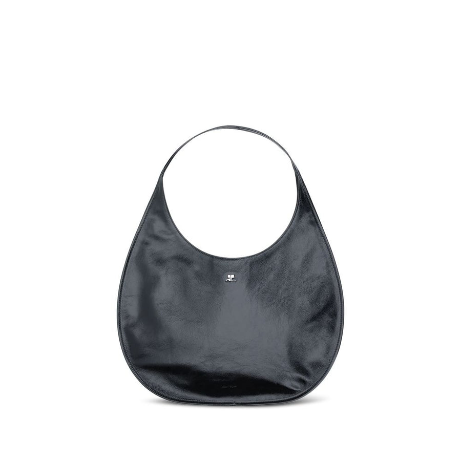 Courrèges Black Calf Leather Bos Taurus Shoulder Bag