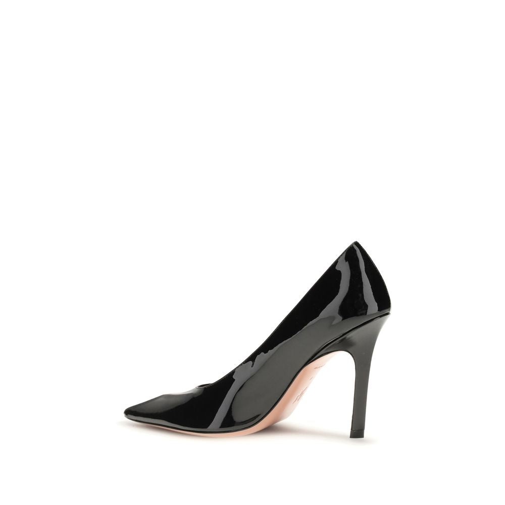 Amina Muaddi Black Lamb Ovis Aries Aries High Heel Pumps