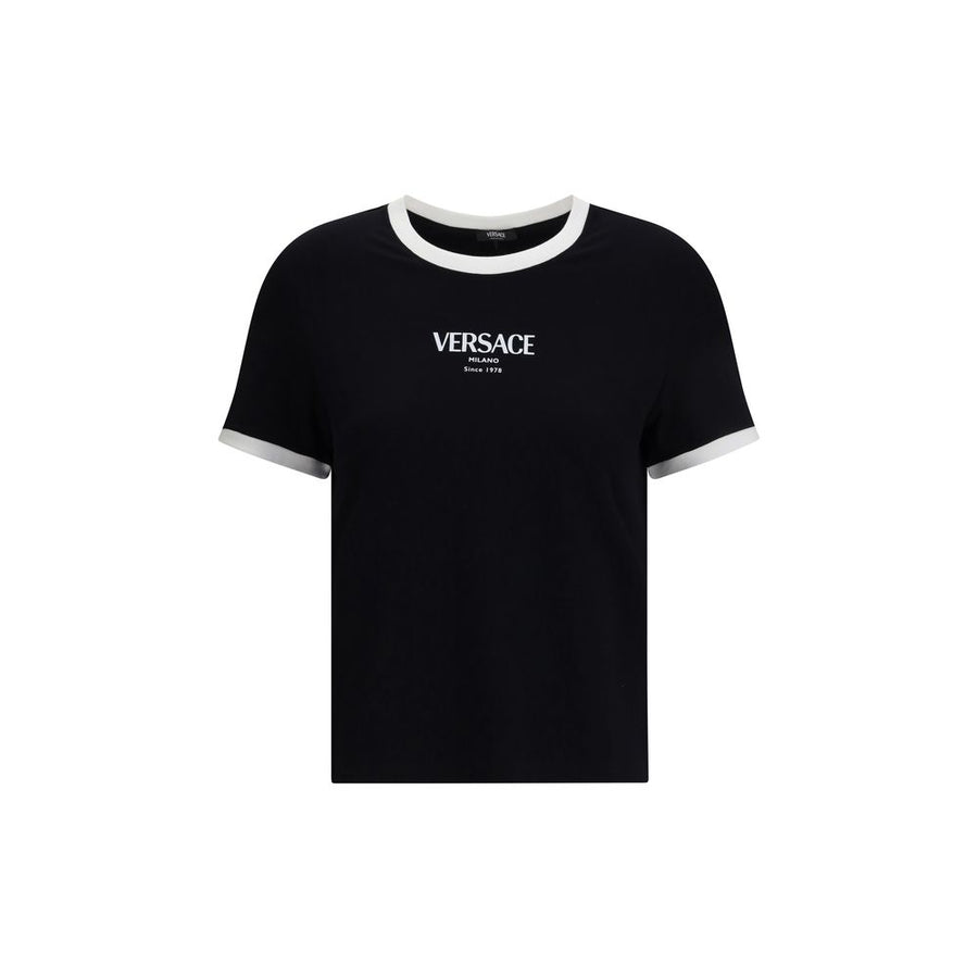 Versace Black Viscose T-Shirt