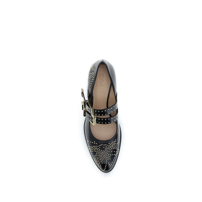 Chloé Black Calf Leather Bos Taurus Ballet Flats