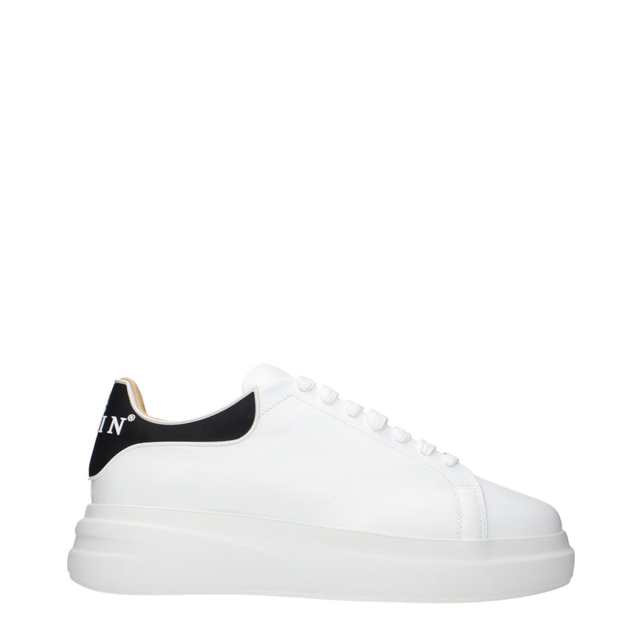 Philipp Plein White Leather Low Top Sneakers