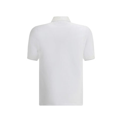 Brunello Cucinelli White Cotton Polo Shirt