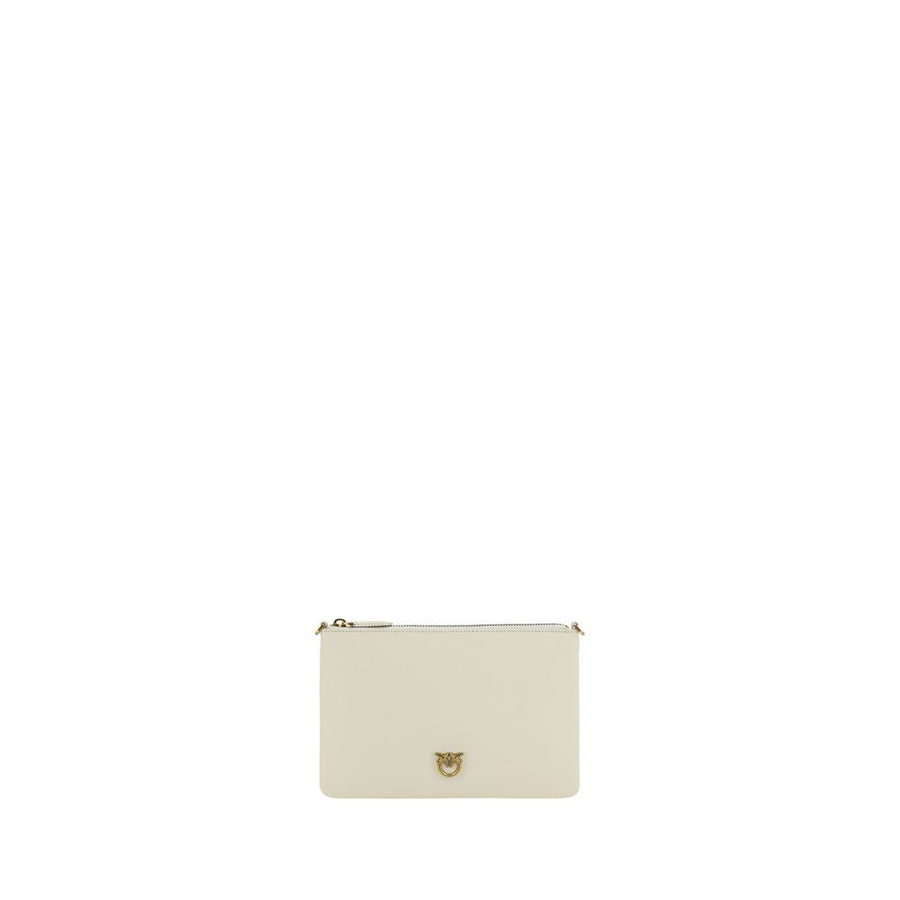 PINKO Cream Calf Leather Bos Taurus Shoulder Bag