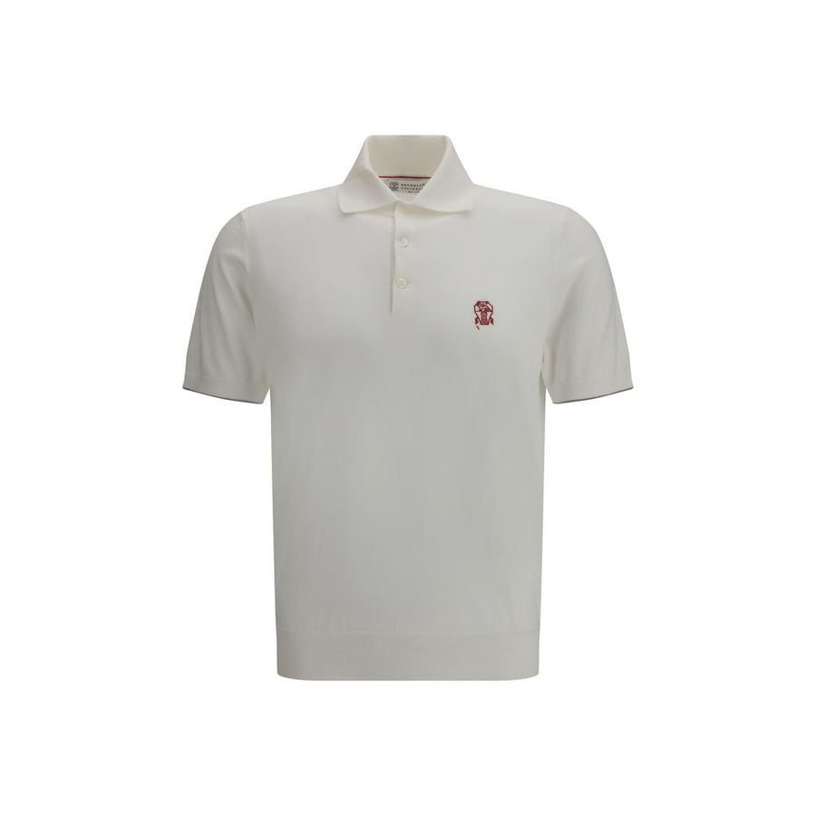Brunello Cucinelli White Cotton Polo Shirt