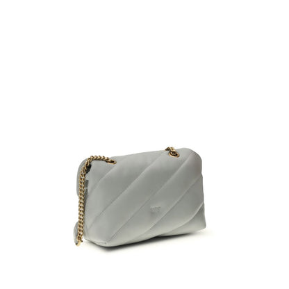 PINKO Gray Calf Leather Bos Taurus Shoulder Bag