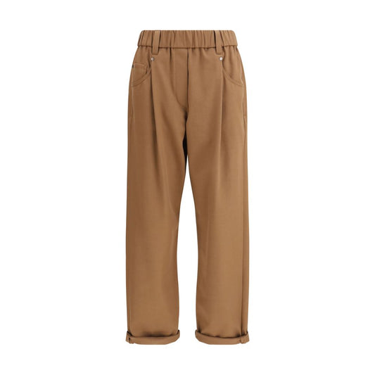 Brunello Cucinelli Brown Cotton Casual Pants