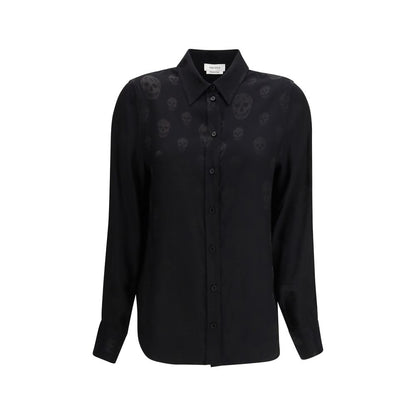 Alexander McQueen Black Viscose Pattern Shirt