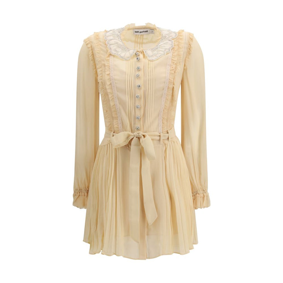 Self-Portrait Beige Viscose Casual Dress