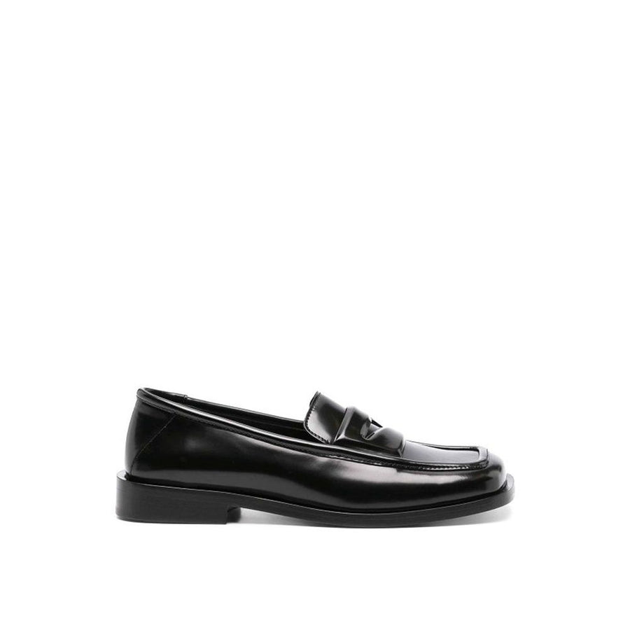 The Attico Black Calfskin Slip-On Loafers