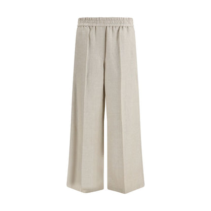 Brunello Cucinelli Beige Linen Casual Pants