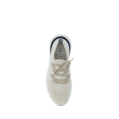 Brunello Cucinelli White Cotton Athletic Sneakers