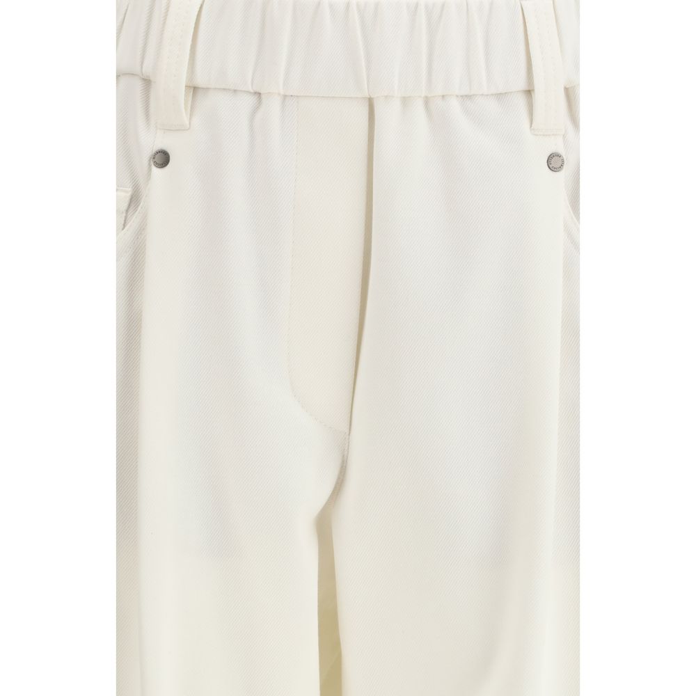 Brunello Cucinelli Beige Cotton Casual Pants