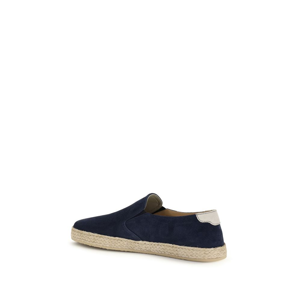 Brunello Cucinelli Blue Calf Leather Bos Taurus Espadrilles