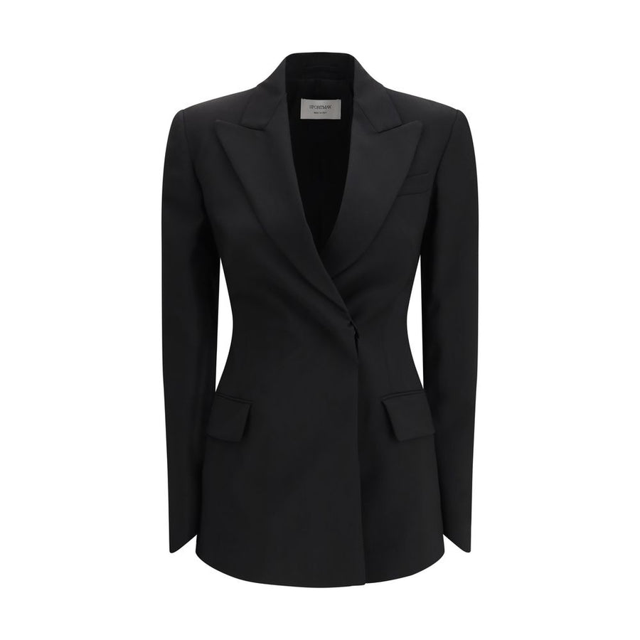 Max Mara Black Fleece Wool Blazer