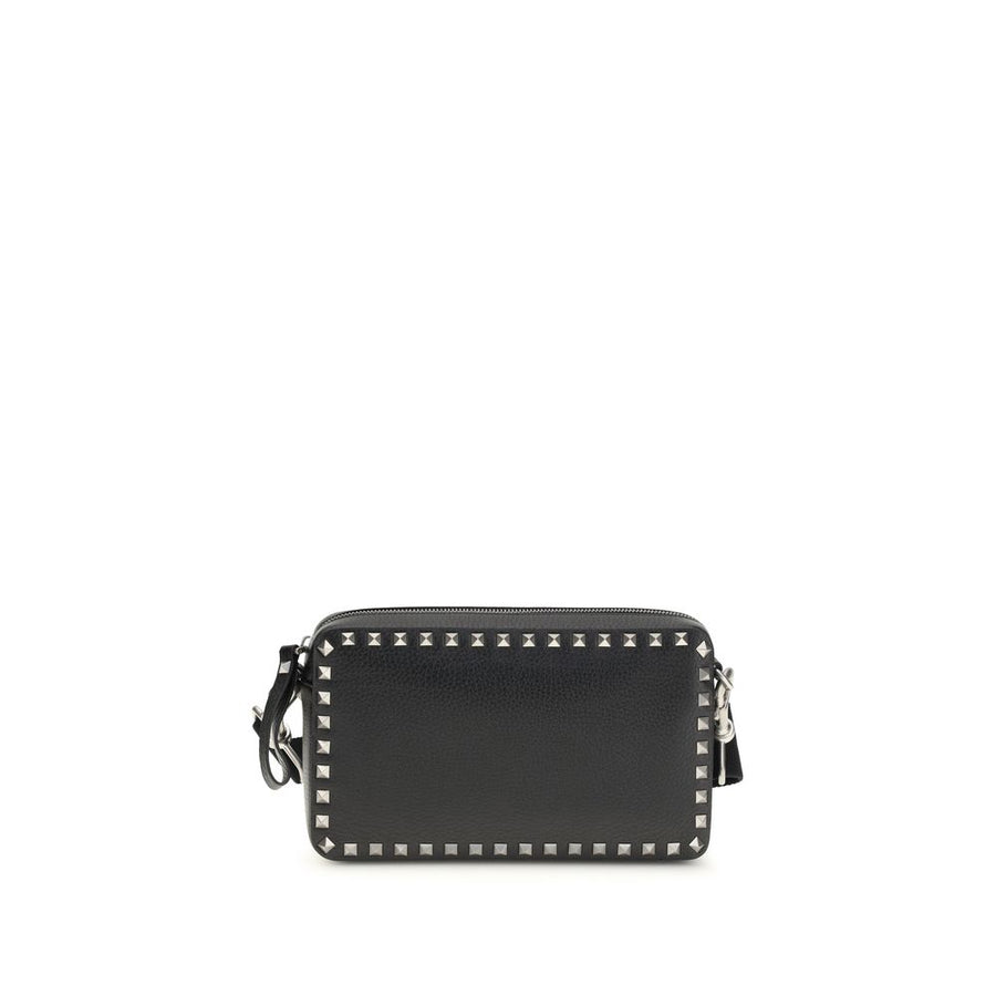 Valentino Garavani Black Calf Leather Bos Taurus Shoulder Bag