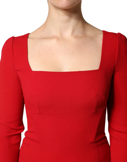 Dolce & Gabbana Red Viscose Sheath Bodycon Mermaid Dress