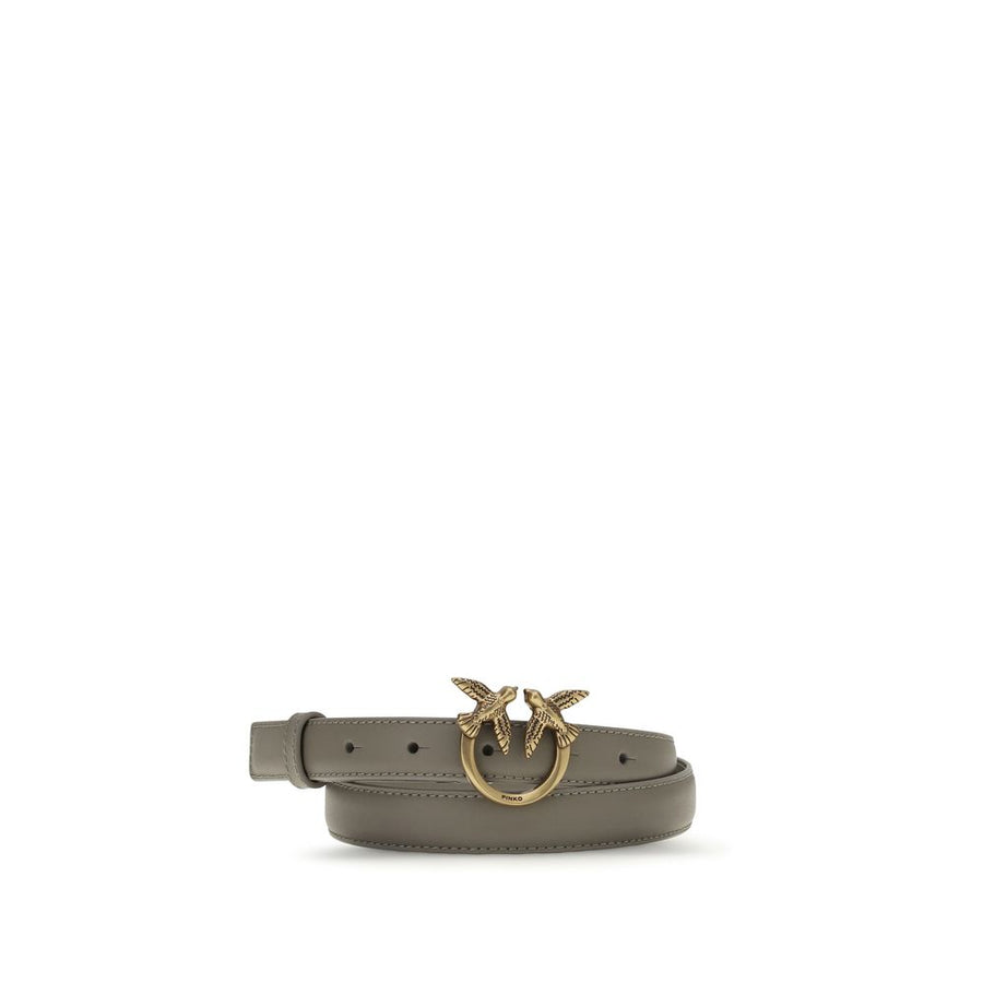 PINKO Gray Calf Leather Bos Taurus Regular Belt