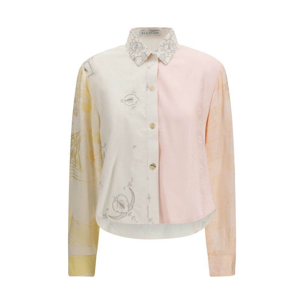 E.L.V. DENIM Multicolor Cotton Pattern Shirt