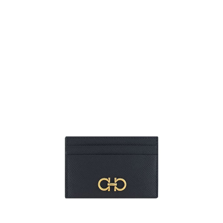 Ferragamo Black Calf Leather Bos Taurus Wallet
