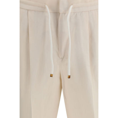 Brunello Cucinelli Beige Linen Casual Pants