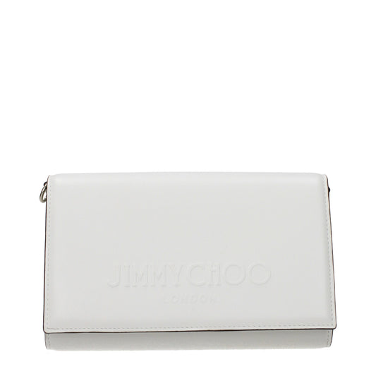 Jimmy Choo White Leather Clutch Bag