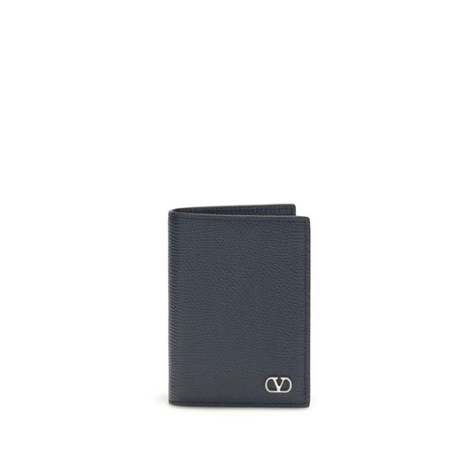 Valentino Garavani Blue Calf Leather Bos Taurus Wallet
