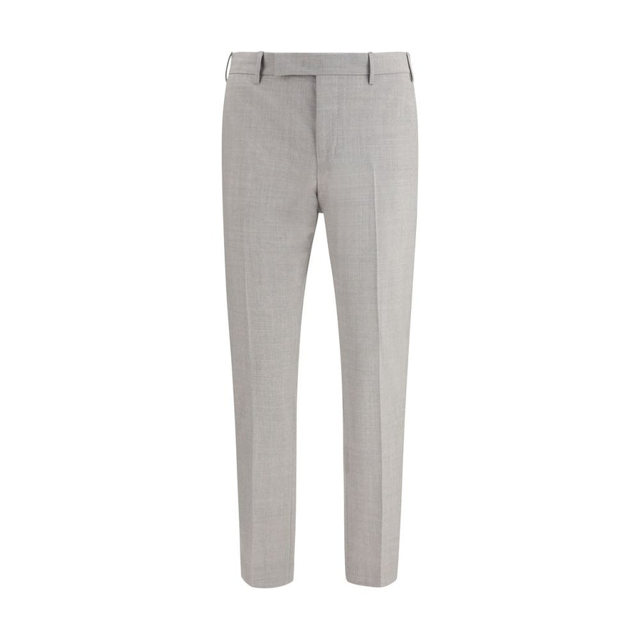 PT Torino Gray Wool Oves Aries Dress Pants