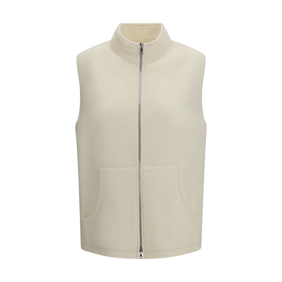 RIER Beige Wool Oves Aries Sleeveless Jacket