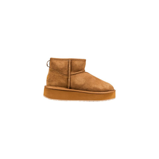 EMU Australia Beige Leather Ankle Boots