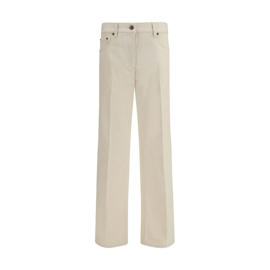 Valentino Garavani Beige Cotton Flared Jeans
