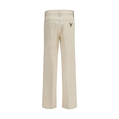 Valentino Garavani Beige Cotton Flared Jeans
