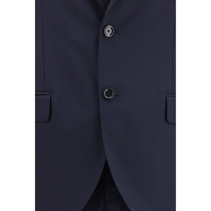 Lardini Blue Fleece Wool Two-Piece Suit