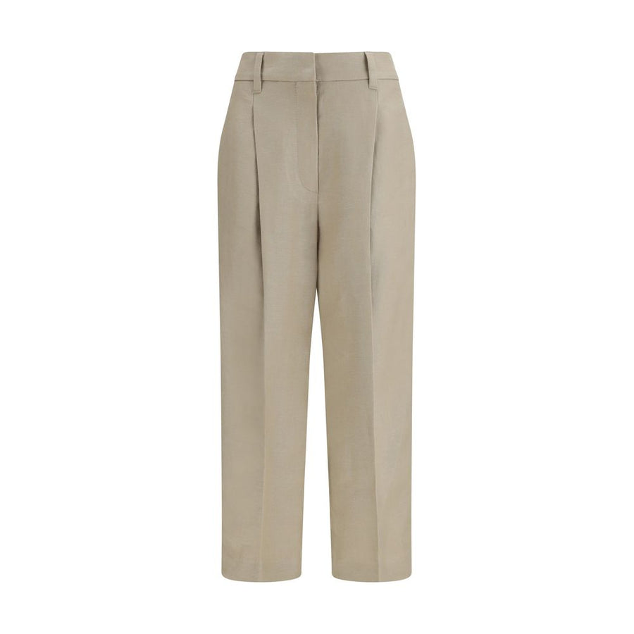 Brunello Cucinelli Beige Linen Casual Pants