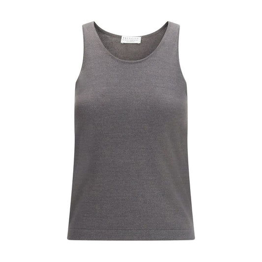 Brunello Cucinelli Gray Cashmere Top
