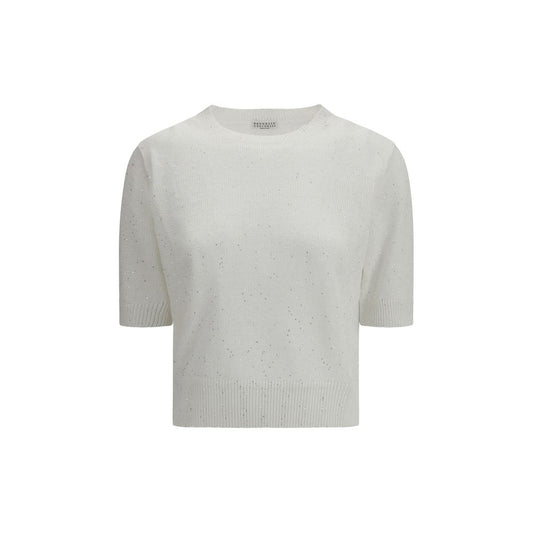Brunello Cucinelli White Cotton Sweatshirt