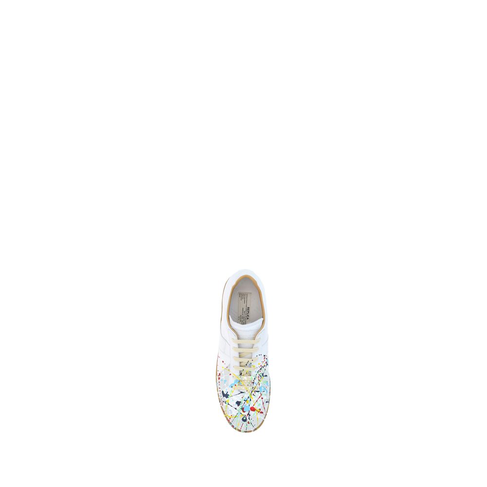 Maison Margiela White Calf Leather Bos Taurus Low Top Sneakers