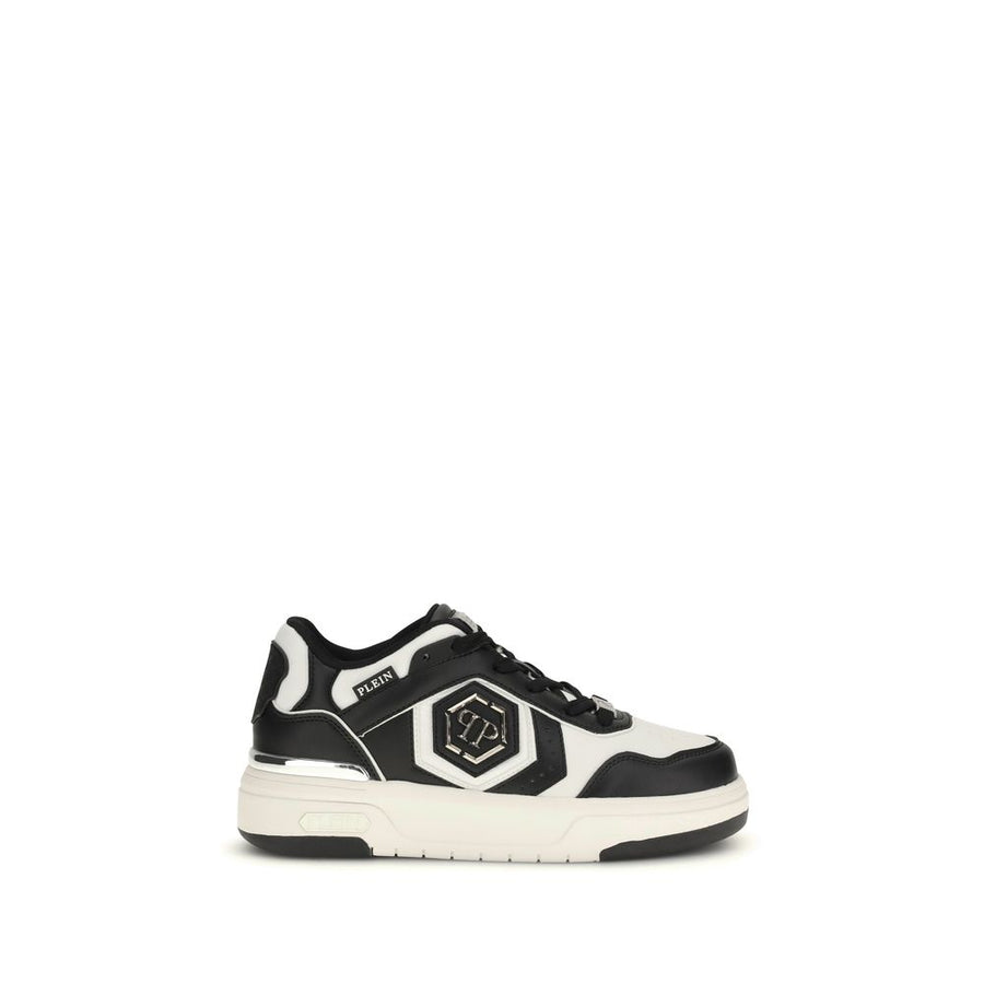 Philipp Plein Black Calf Leather Bos Taurus Athletic Sneakers
