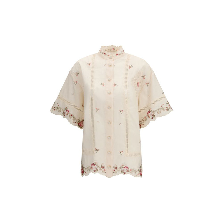 Zimmermann Beige Linen Pattern Shirt