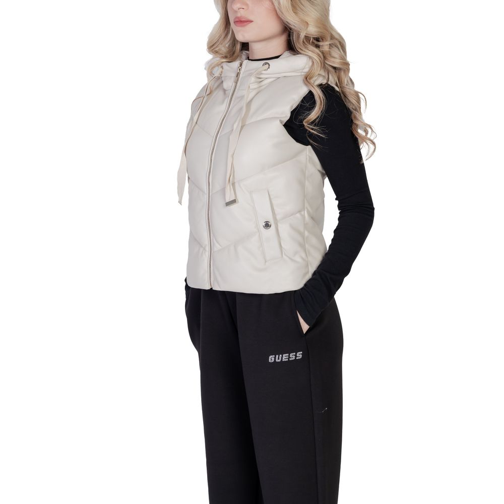Morgan De Toi Cream Polyethylene Sleveless Jacket