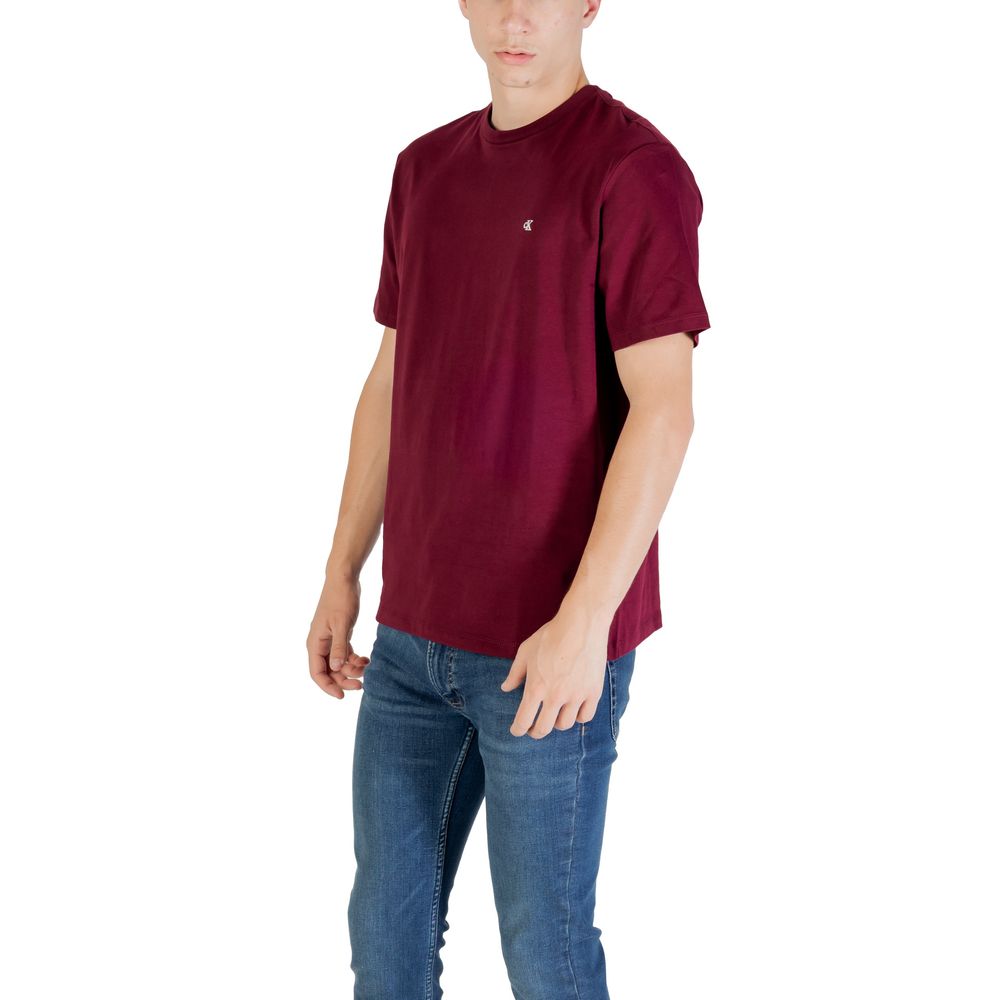 Calvin Klein Jeans Bordeaux Cotton T-Shirt